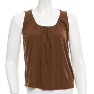 Soft Akris Punto sleeveless top w/scoop neck FR36